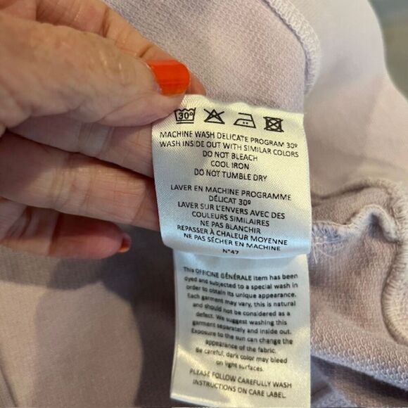 OFFICINE GÉNÉRALE Delphine French Cotton-Terry Sweatshirt Lavender OverSized XS - Picture 9 of 13